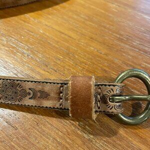 Thin Genuine Leather Belt with design Size 2XL